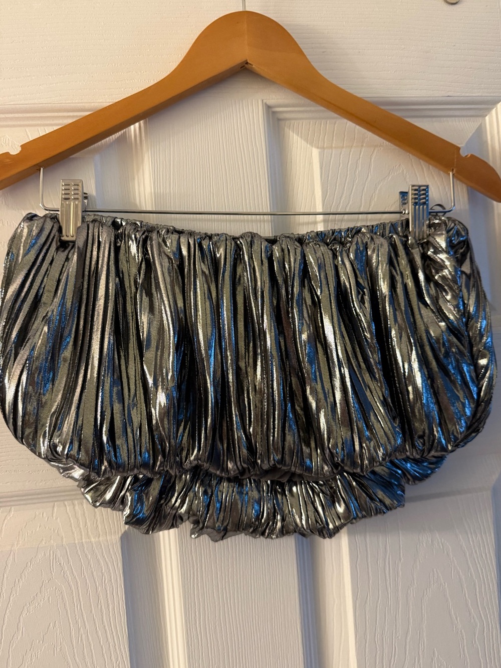 Mable Strapless Metallic Bubble Top - Picture 3 of 4
